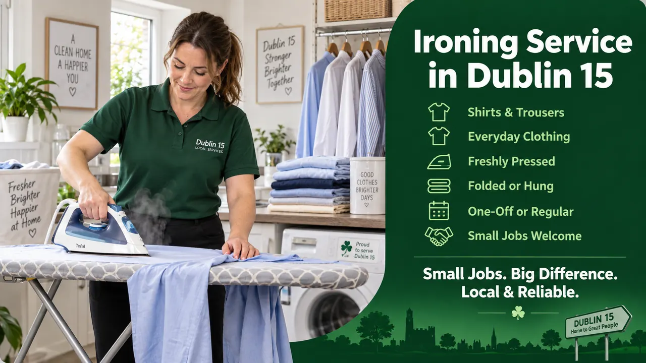 Illustrative image for ironing service enquiries in Dublin 15